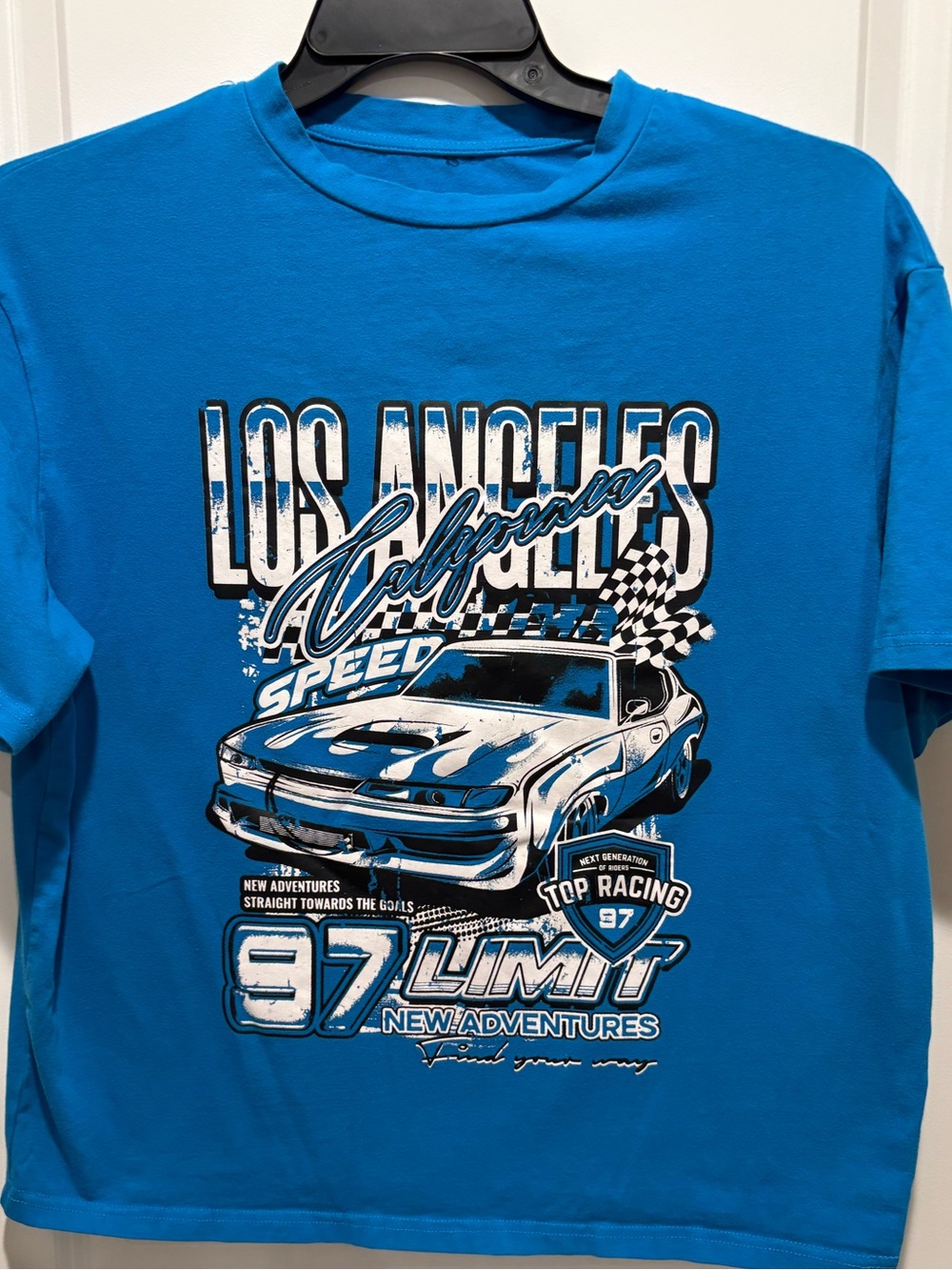 Men’s Los Angeles Racing Graphic Tee - Bright Blue size Medium